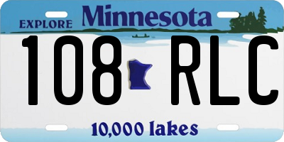 MN license plate 108RLC