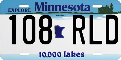 MN license plate 108RLD