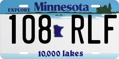 MN license plate 108RLF