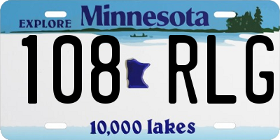 MN license plate 108RLG