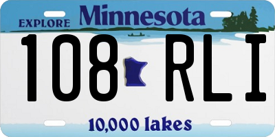 MN license plate 108RLI