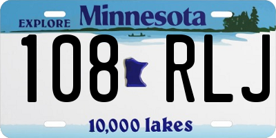 MN license plate 108RLJ