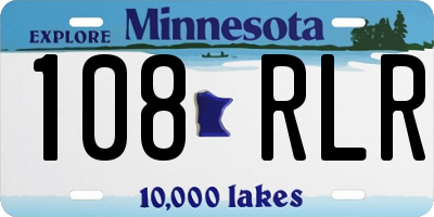 MN license plate 108RLR