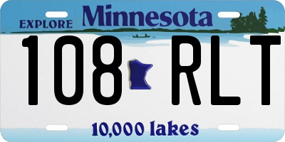 MN license plate 108RLT