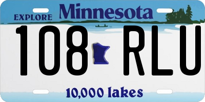 MN license plate 108RLU