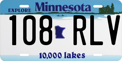 MN license plate 108RLV