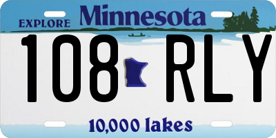 MN license plate 108RLY