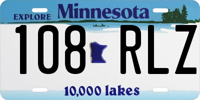 MN license plate 108RLZ