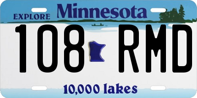 MN license plate 108RMD