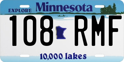 MN license plate 108RMF