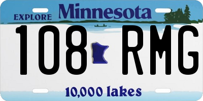 MN license plate 108RMG