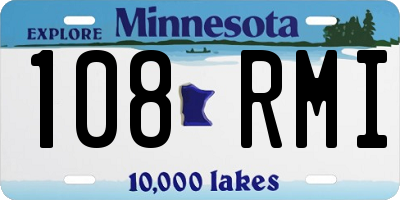 MN license plate 108RMI