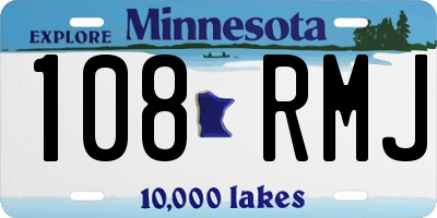 MN license plate 108RMJ