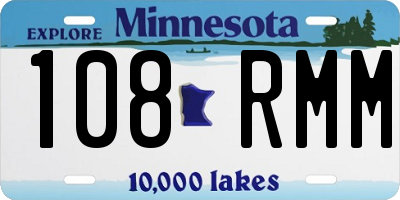 MN license plate 108RMM