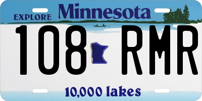 MN license plate 108RMR