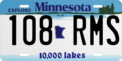 MN license plate 108RMS