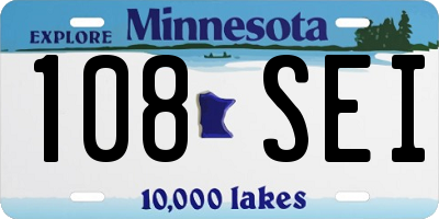 MN license plate 108SEI