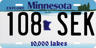 MN license plate 108SEK