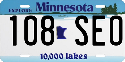 MN license plate 108SEO