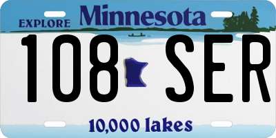 MN license plate 108SER