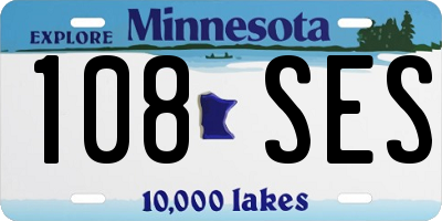 MN license plate 108SES