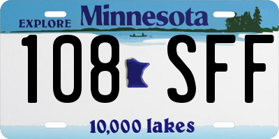 MN license plate 108SFF