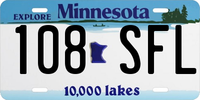 MN license plate 108SFL