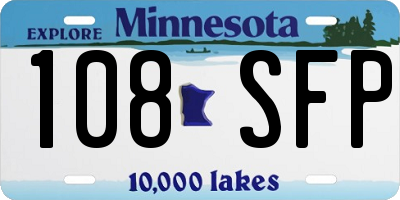 MN license plate 108SFP
