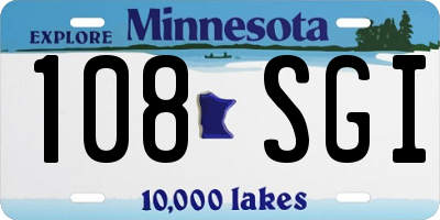 MN license plate 108SGI