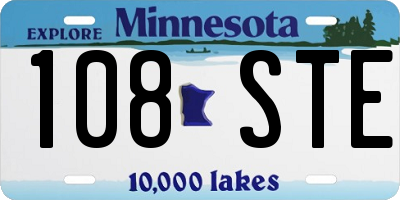 MN license plate 108STE