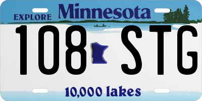 MN license plate 108STG