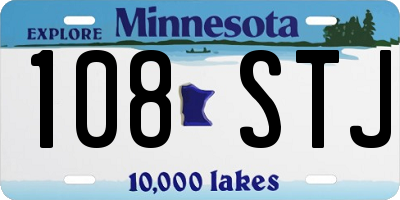 MN license plate 108STJ