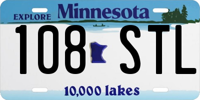 MN license plate 108STL