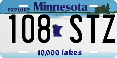 MN license plate 108STZ