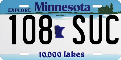 MN license plate 108SUC