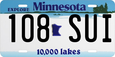 MN license plate 108SUI