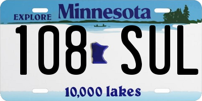 MN license plate 108SUL