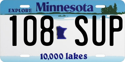 MN license plate 108SUP