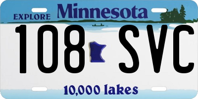 MN license plate 108SVC