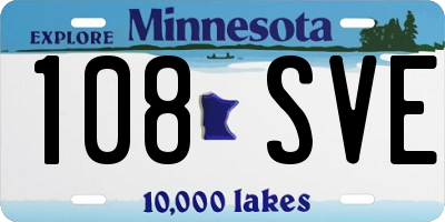 MN license plate 108SVE