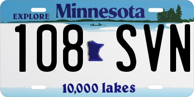 MN license plate 108SVN