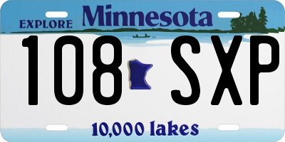 MN license plate 108SXP