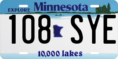 MN license plate 108SYE