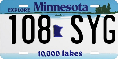 MN license plate 108SYG