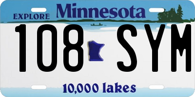 MN license plate 108SYM