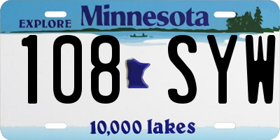 MN license plate 108SYW