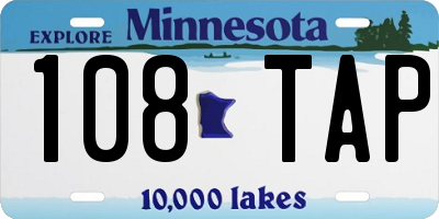 MN license plate 108TAP