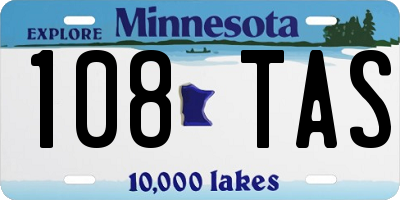 MN license plate 108TAS