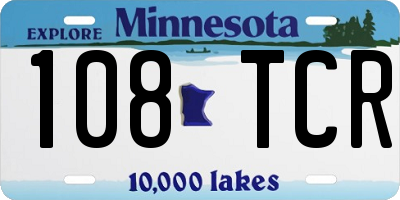 MN license plate 108TCR