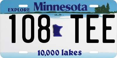 MN license plate 108TEE